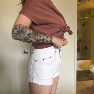 Vintage Eunina White High Rise Jean Shorts